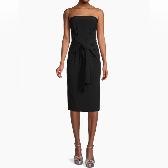 Norma Kamali Black All-In-One Multi-Wear Dress Long Sleeve Shift Skirt Strapless - Picture 10 of 16